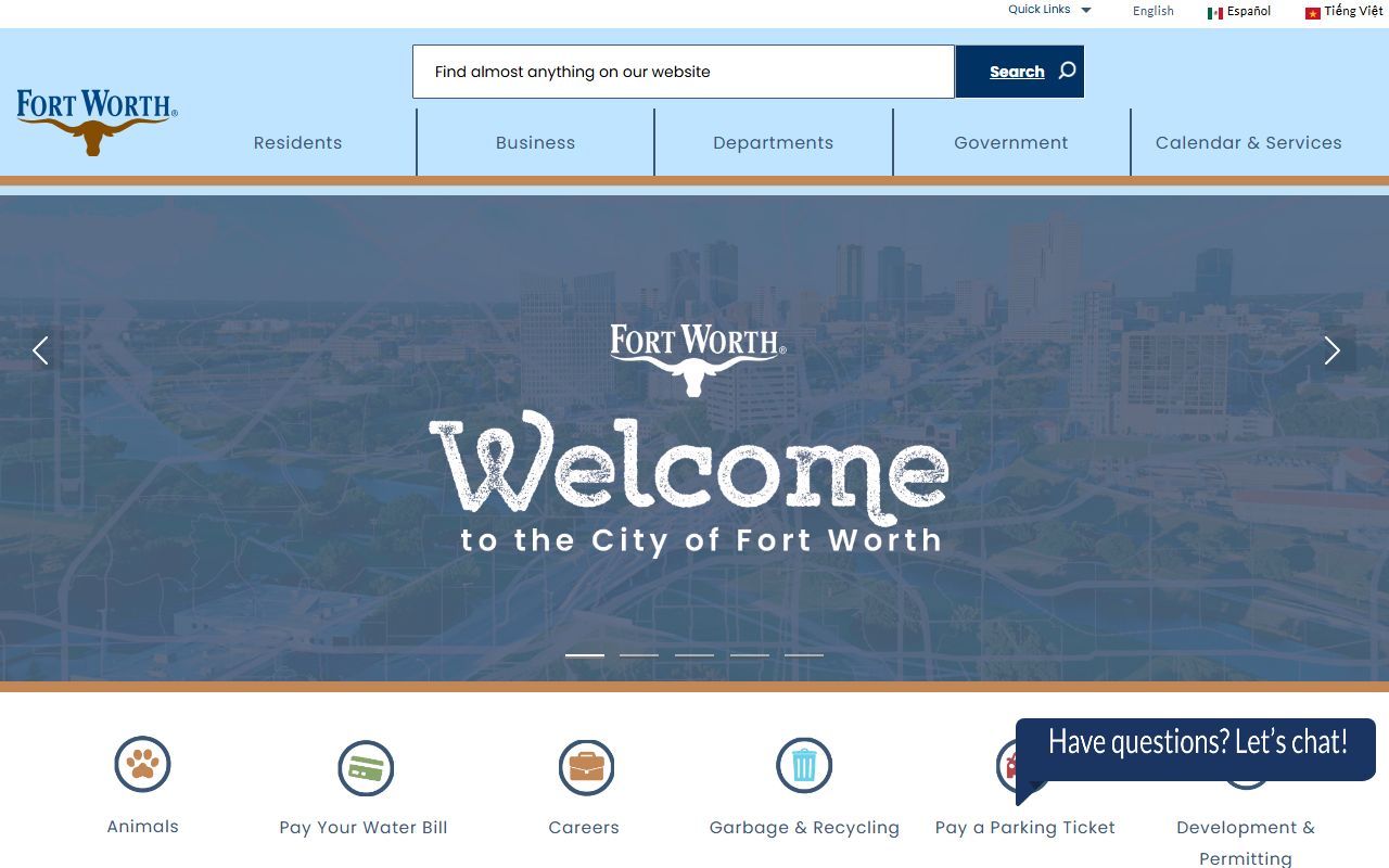 Fort Worth official website for warrant records