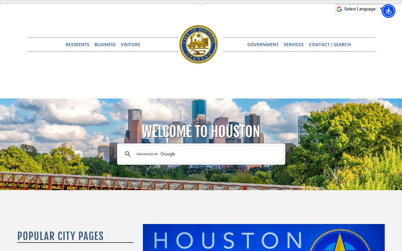 City of Houston official website for warrant records