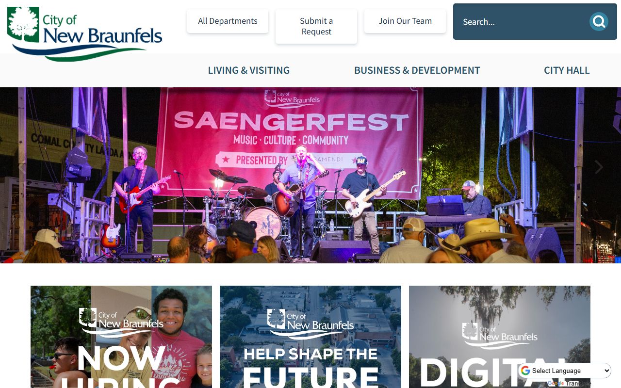 New Braunfels official website for warrant records and municipal services