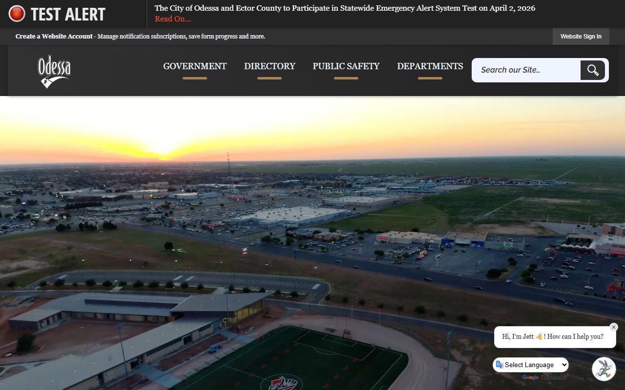 Odessa official website for warrant records and municipal services