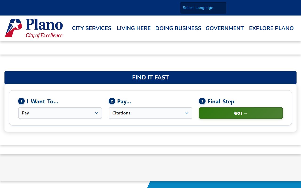 Plano official website for warrant records