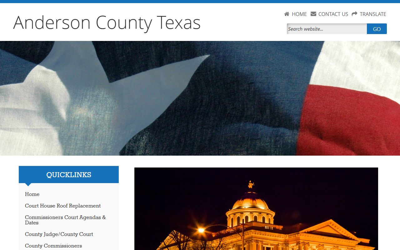 Anderson County official website for warrant records