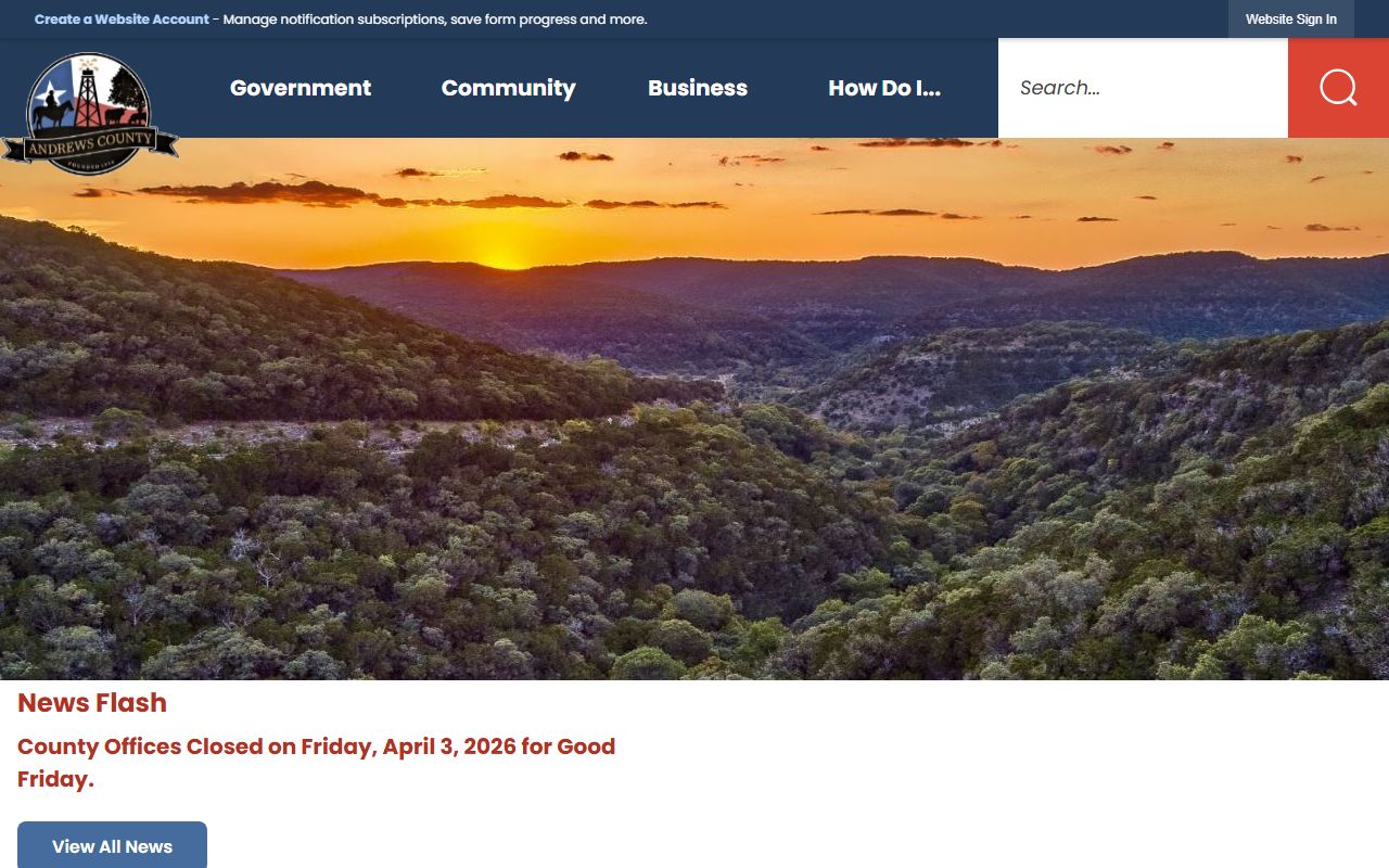 Andrews County official website for warrant records