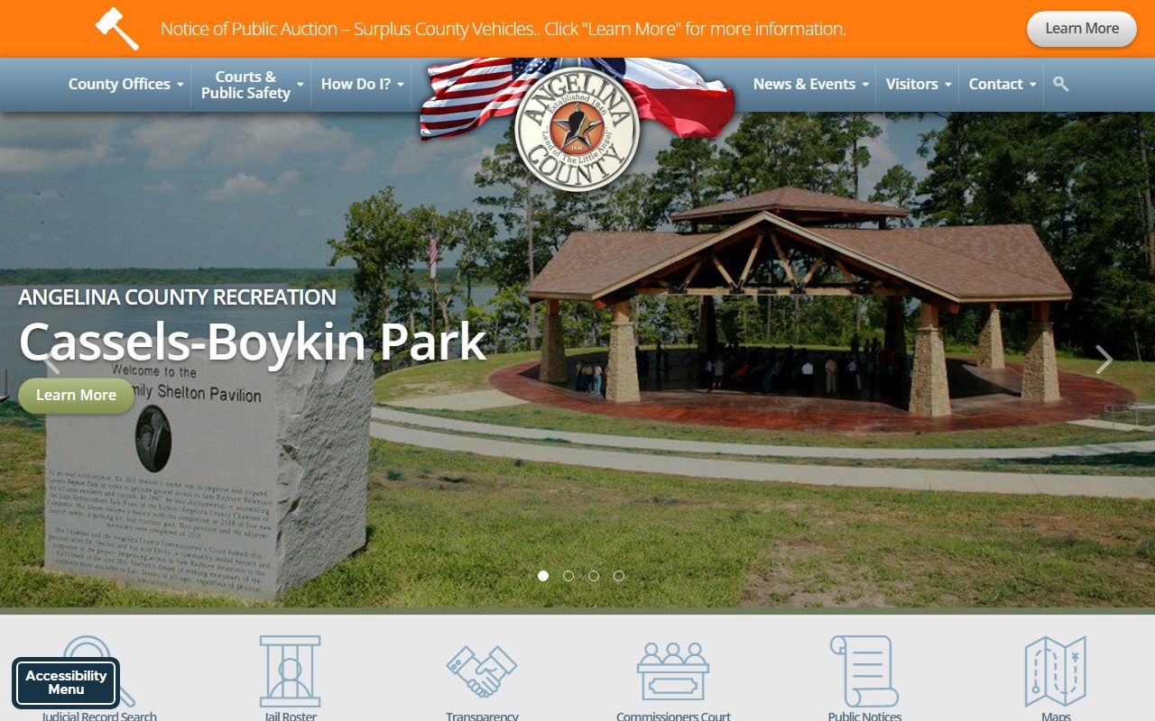 Angelina County official website for warrant records