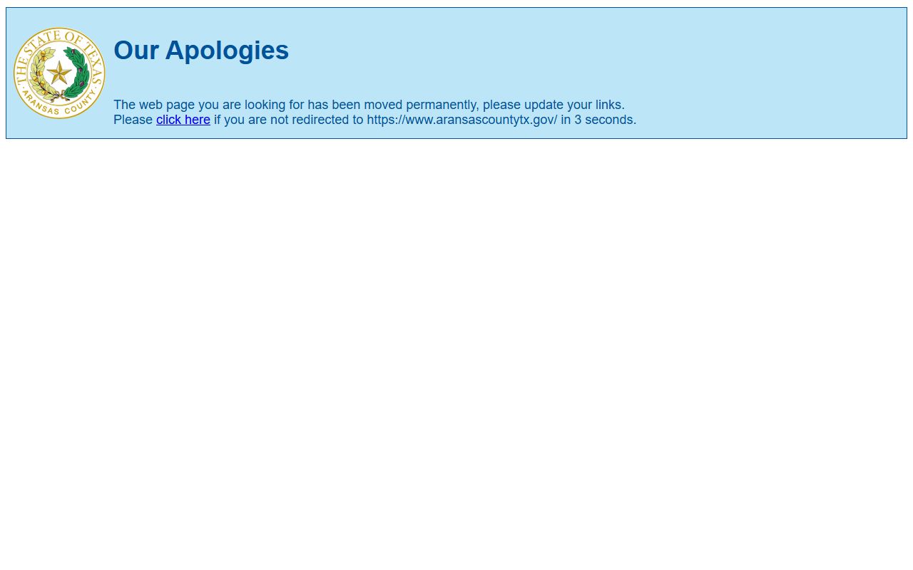 Aransas County official website for warrant records