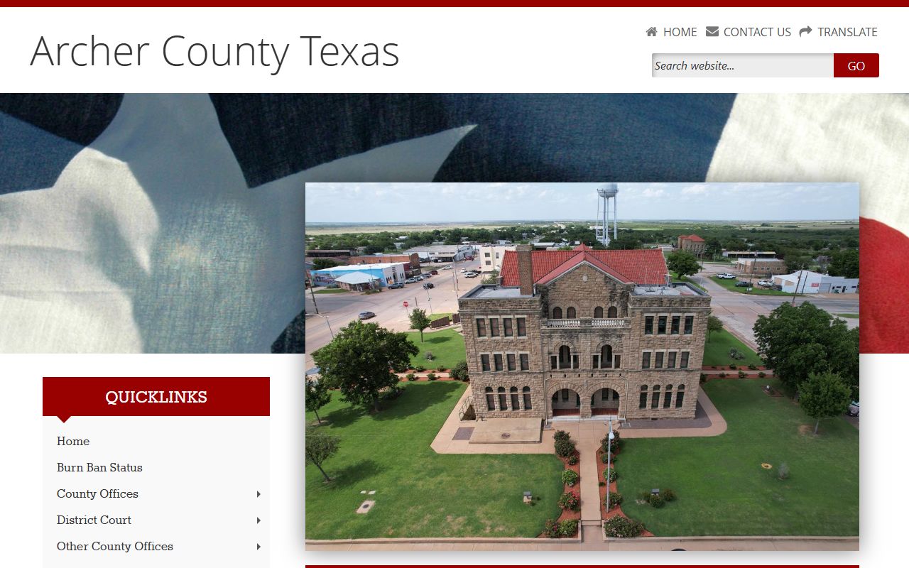 Archer County official website for warrant records