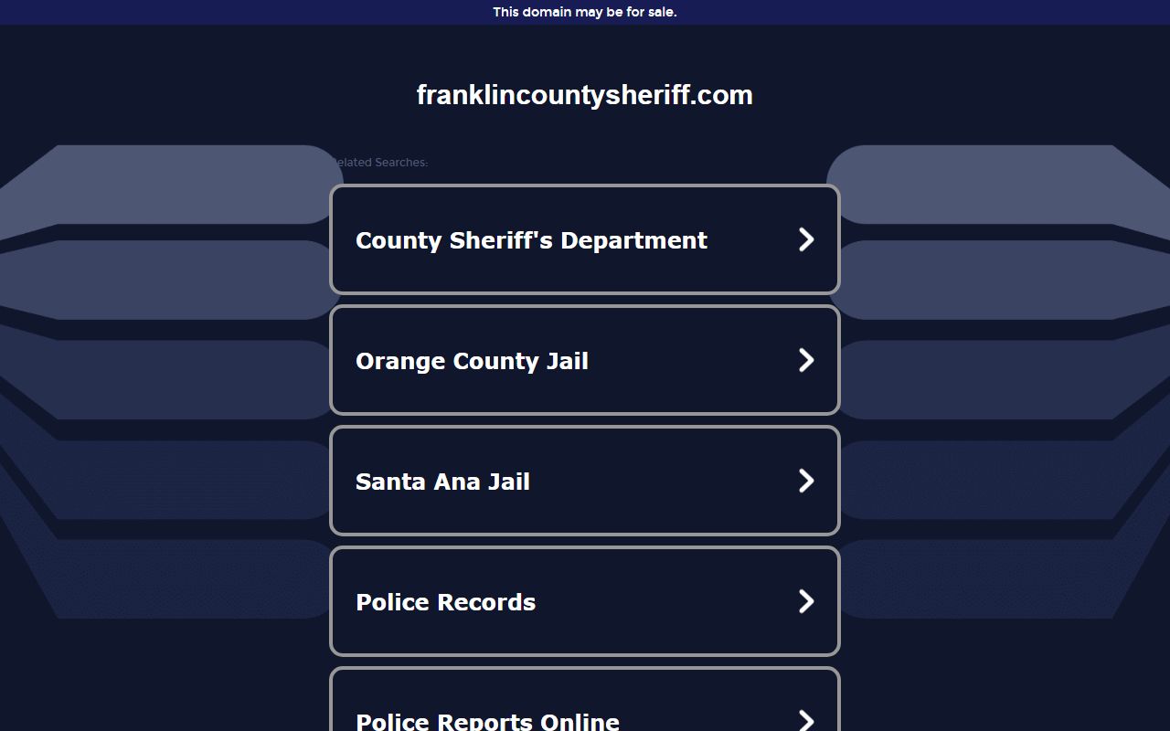 Franklin County Sheriff's Office website for warrant records