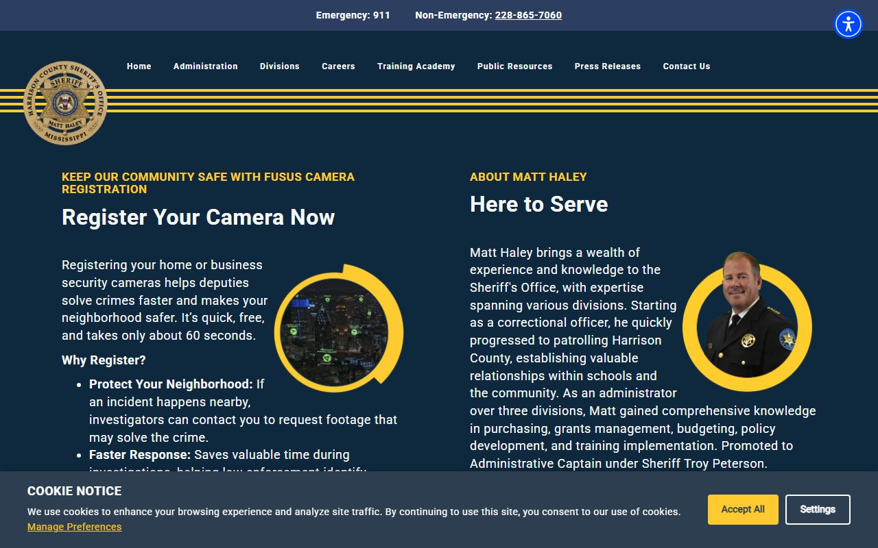 Harrison County Sheriff's Office warrant records website