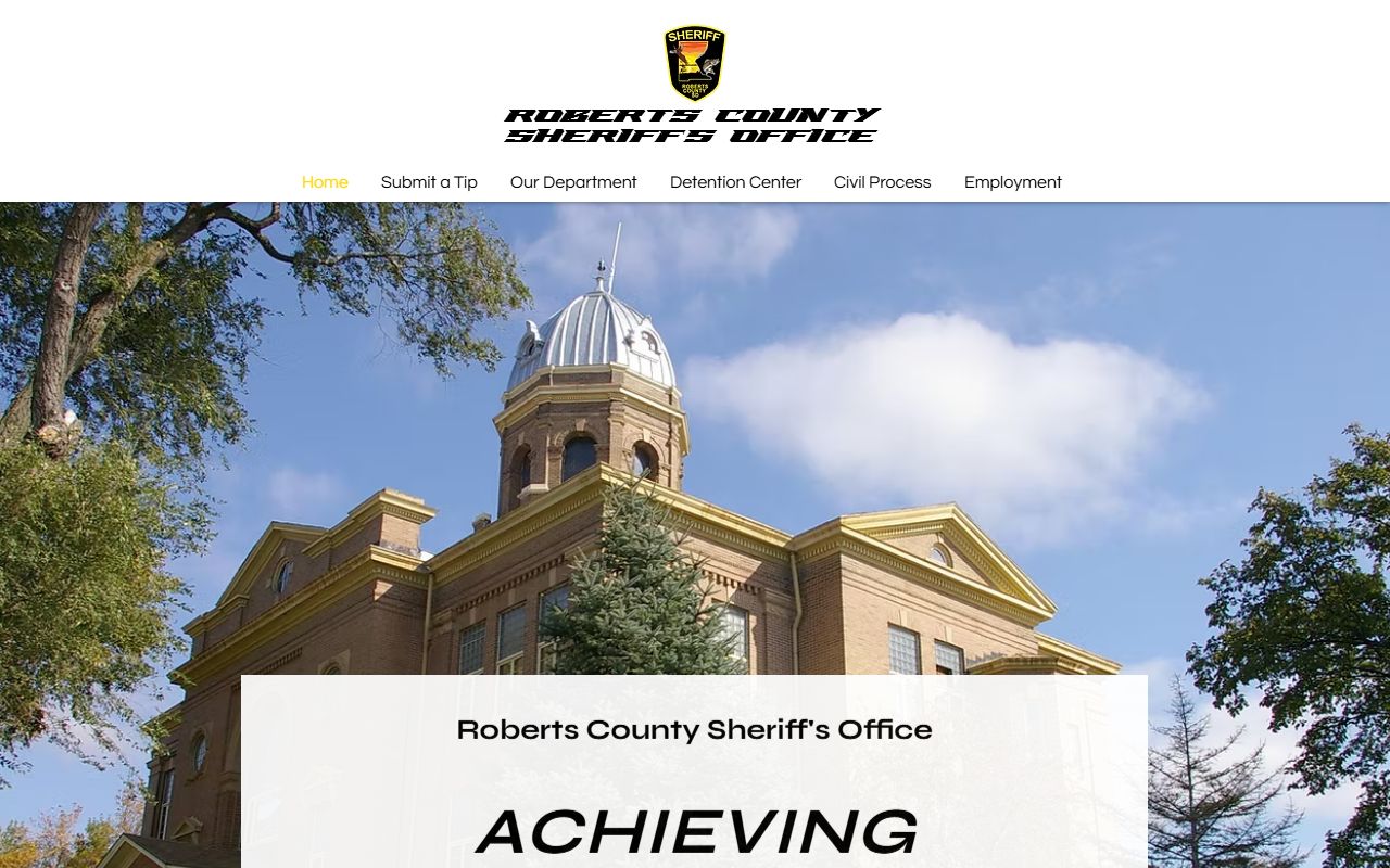 Roberts County Sheriff's Office website for warrant records
