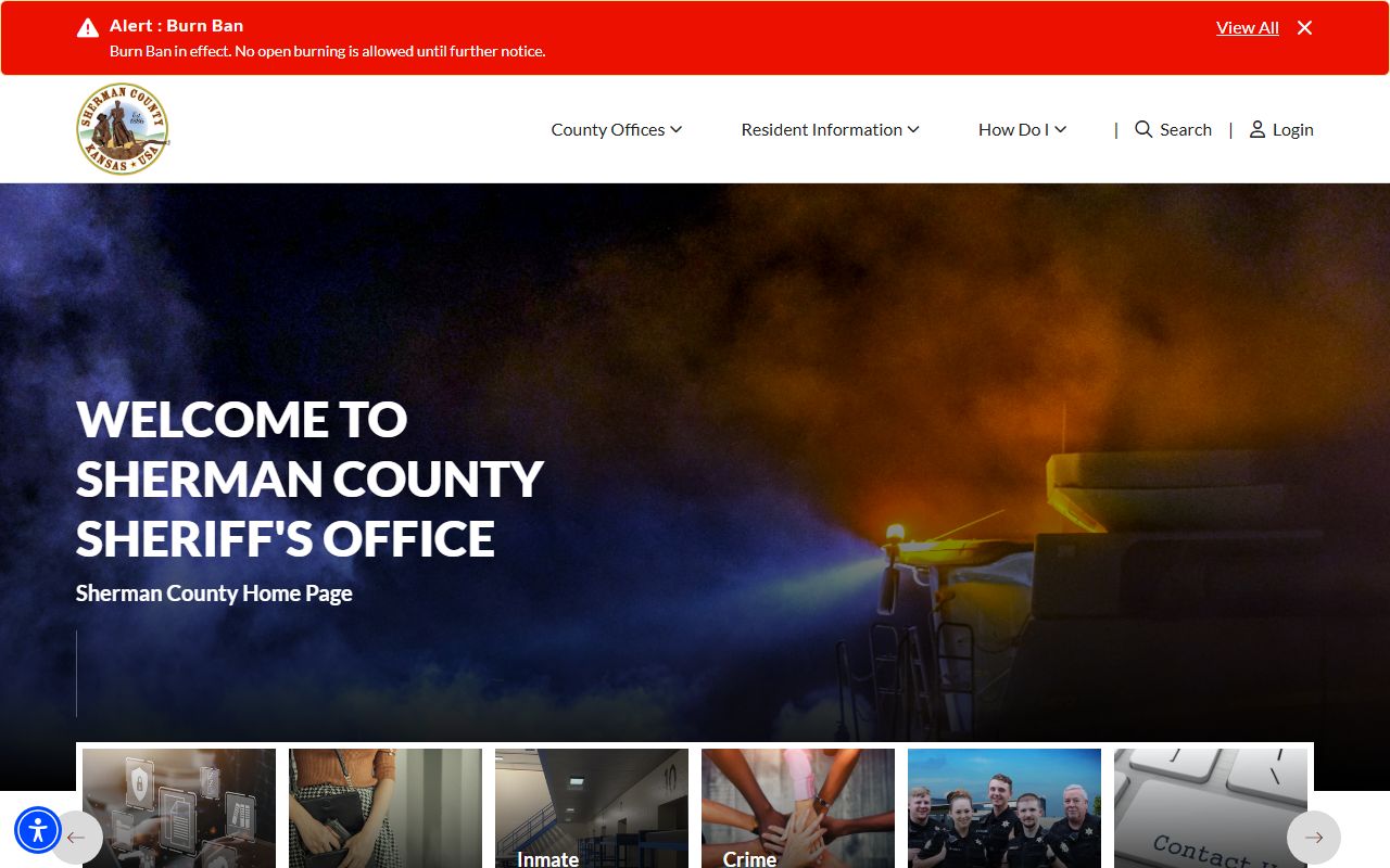 Sherman County Sheriff's Office website for warrant records