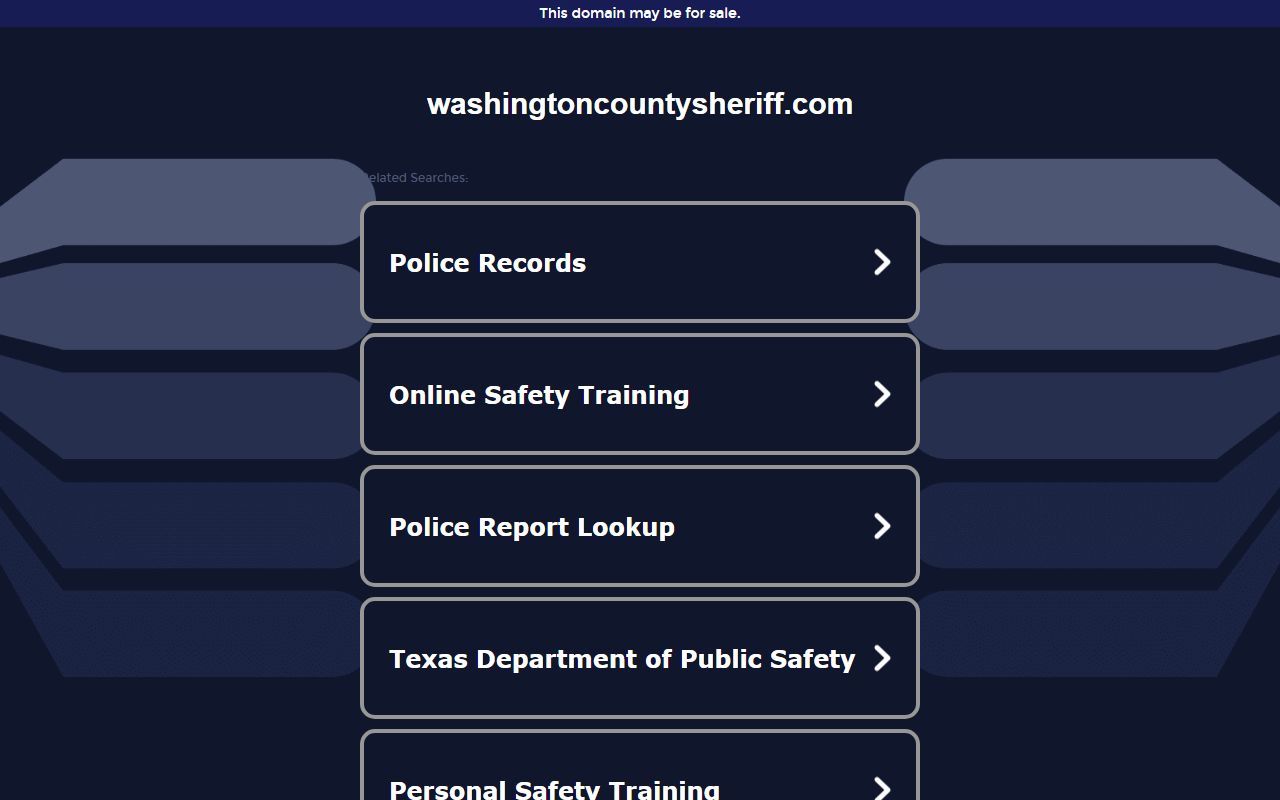 Washington County Sheriff's Office website for warrant records