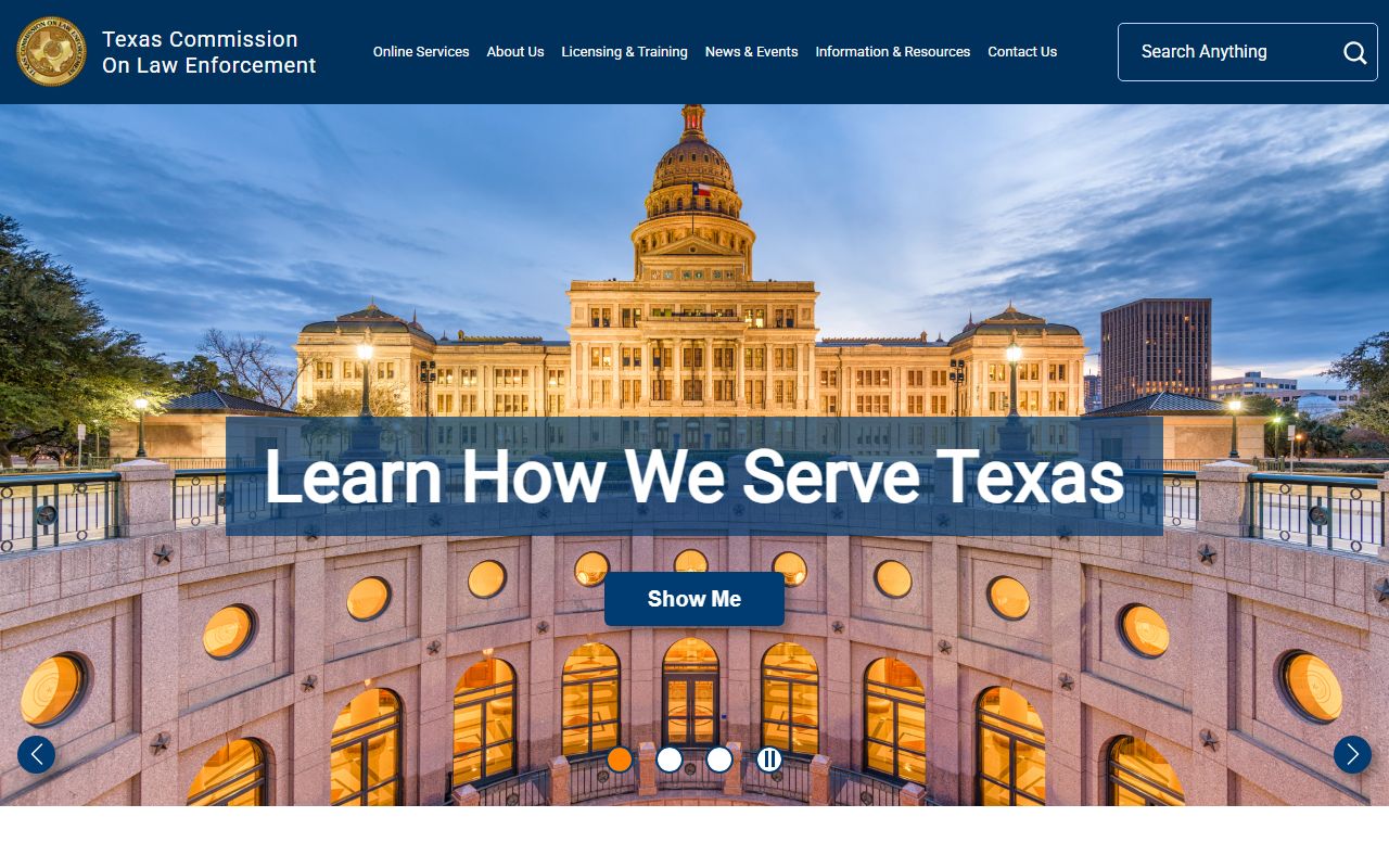 TCOLE officer license lookup Texas warrant service